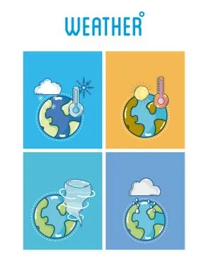 Set of weather frames Illustrazione stock