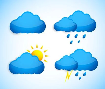 Set of weather icons Stock Illustration