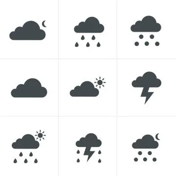Set of weather icons Stock Illustration