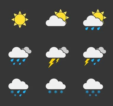Set of weather icons Illustrazione stock
