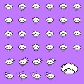 Set with weather icons Illustrazione stock