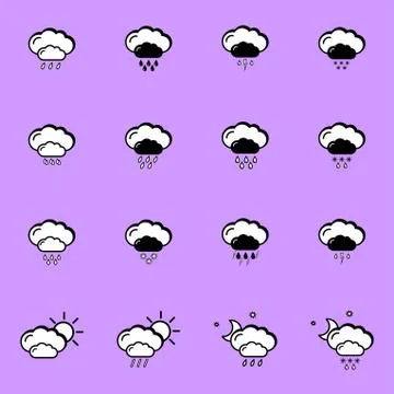 Set with weather icons Illustrazione stock