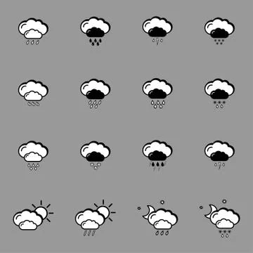 Set with weather icons Illustrazione stock