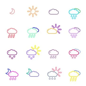 Set with weather icons Illustrazione stock