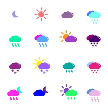 Set with weather icons Illustrazione stock