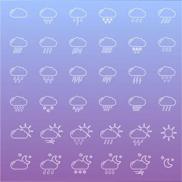Set with weather icons 스톡 일러스트