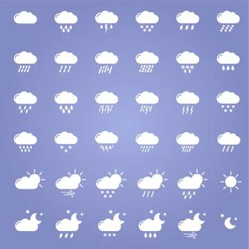 Set with weather icons 스톡 일러스트