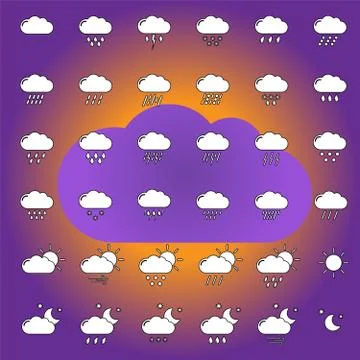 Set with weather icons 스톡 일러스트