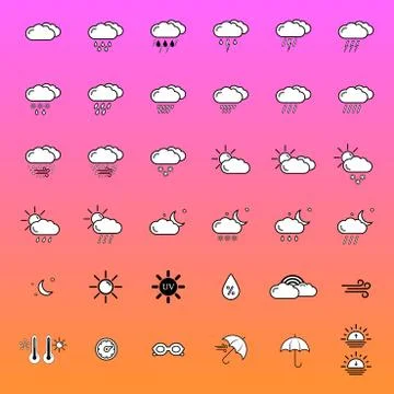 Set of weather icons イラスト素材