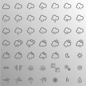 Set of weather icons Illustrazione stock