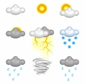 Set of weather icons Illustrazione stock