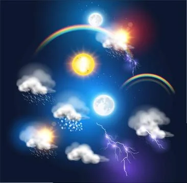 Set of weather icons Stock Illustration