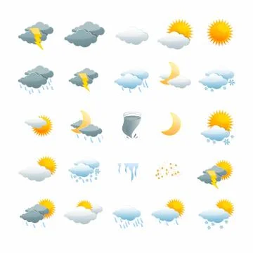 Set of weather icons Stock Illustration