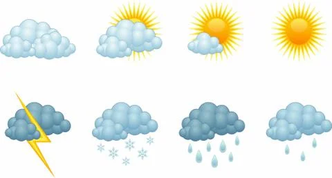 Set of weather icons Stock Illustration