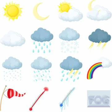 Set of weather icons Illustrazione stock