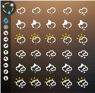 Set of weather icons Stock Illustration