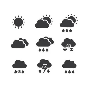 Set of weather web icons. Stock Illustration