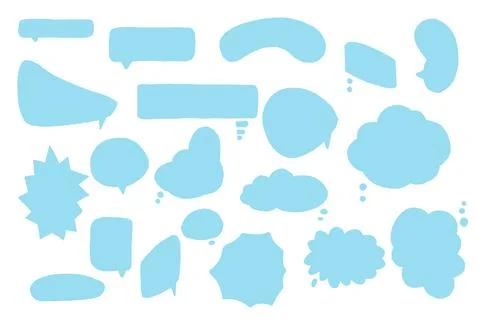 Set of weathered chat balls, chat frames, chat clouds. Dialog box chat bubb.. 库存插图