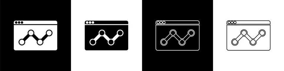 Set Web analytics information and development website statistic icon isolated on 스톡 일러스트