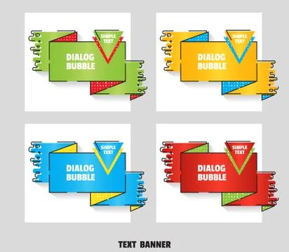 Set of web banners for sales. Flat line art style. Paper origami speech bubbl Stock-Illustration