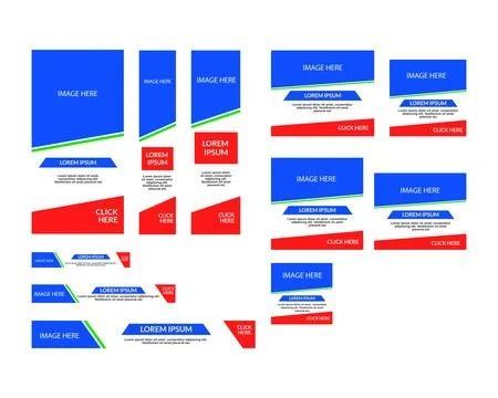 Set of web banners of standard size with a place for photos Stock Illustration