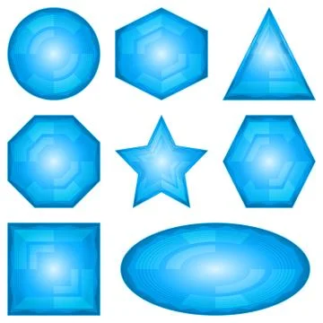 Set of web buttons blue Stock Illustration