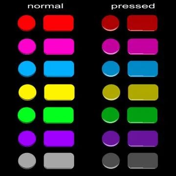 Set of web buttons: normal and pressed 스톡 일러스트