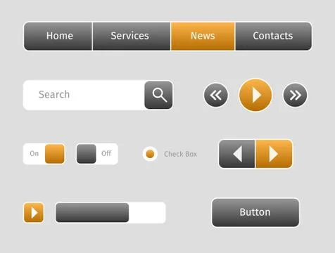 Set of web buttons with outlines Stock-Illustration