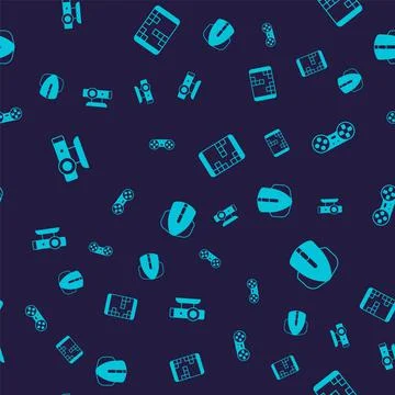 Set Web camera, Game controller or joystick, Portable video game console and Stock Illustration