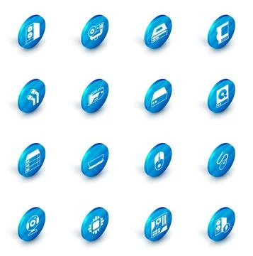 Set Web camera, Optical disc drive, SD card, LAN cable network internet, Server 스톡 일러스트