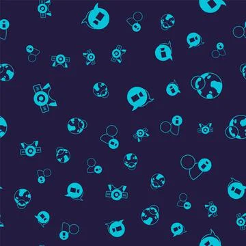 Set Web camera, Video chat conference, and on seamless pattern. Vector 스톡 일러스트