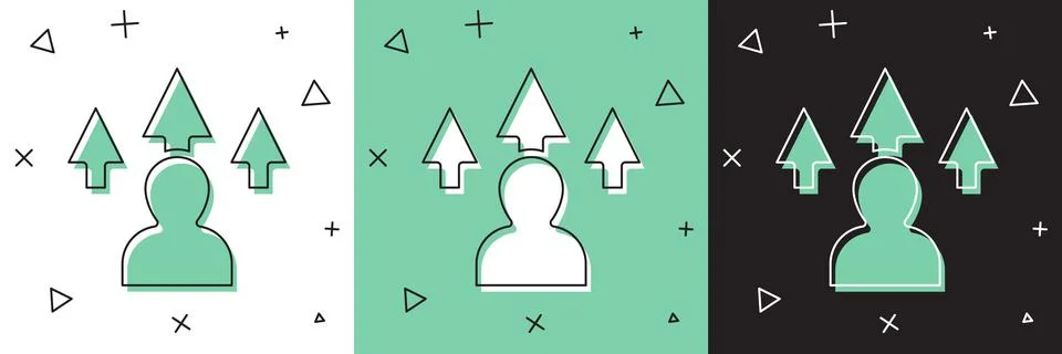 Set Web design and front end development icon isolated on white and green, black Stock Illustration