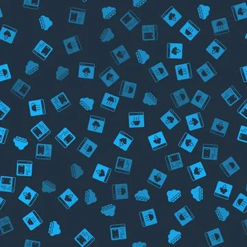 Set Web development, Cloud technology data transfer, Software and on seamless イラスト素材