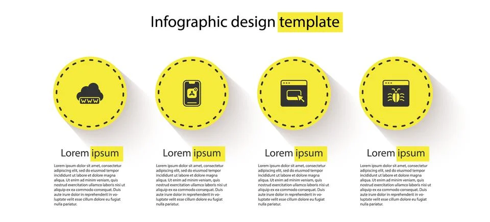Set Web development, Mobile Apps, Browser files and System bug. Business Stock-Illustration