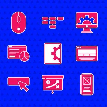 Set Web development, Planning strategy concept, UI or UX design, Website 스톡 일러스트