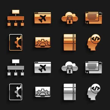 Set Web development, UI or UX design, Front end, Sketchbook album, Cloud Stock Illustration