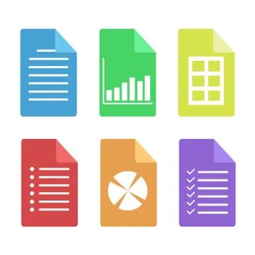 Set of web document flat icon, stock vector illustration Stock Illustration