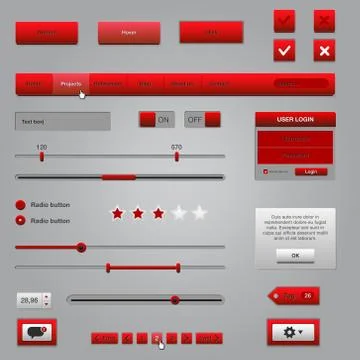 Set of web elements Stock Illustration
