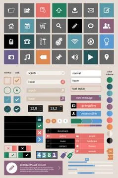 Set of web elements in modern flat design 스톡 일러스트