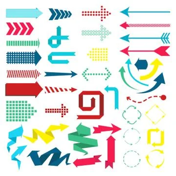 Set of web elements in modern material design style. Arrows Illustrazione stock