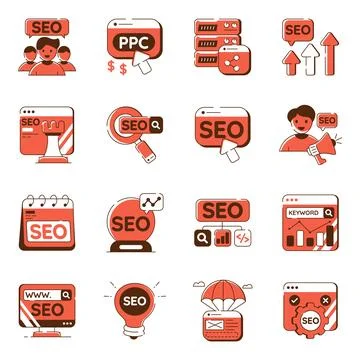 Set of Web Flat Icons Stock Illustration