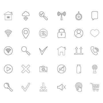 Set Web Icon. Stock Illustration