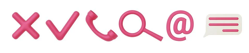 Set web icons, 3d render. Element browser sign for mobile, web and application Stock Illustration