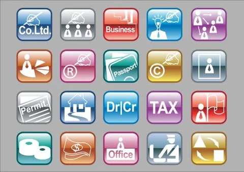 Set of web icons for business Stock Illustration