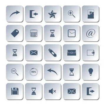 Set of web icons,  illustration. Stock Illustration