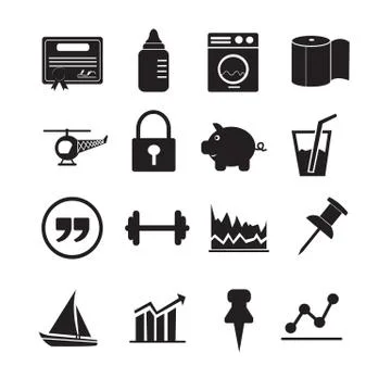 Set of web icons for website and communication Illustrazione stock