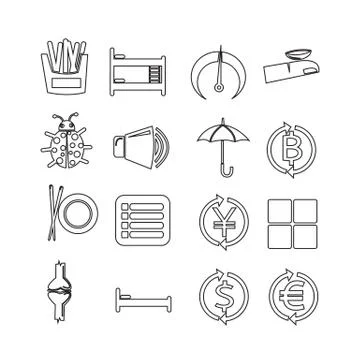 Set of web icons for website and communication Stock Illustration
