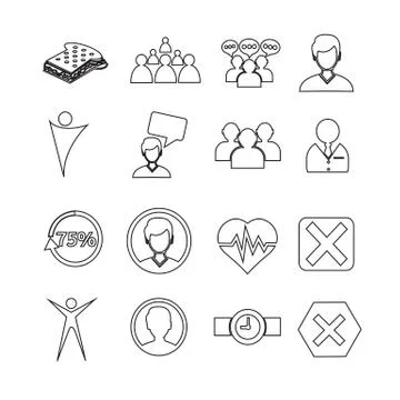 Set of web icons for website and communication Stock Illustration