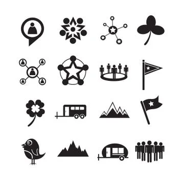 Set of web icons for website and communication Stock Illustration