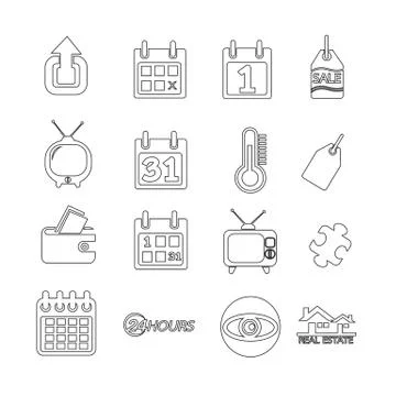 Set of web icons for website and communication Stock Illustration